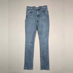 Reformation Mid Skinny Jeans in Rhine Wash Medium Blue Denim Stretch W25 L28
